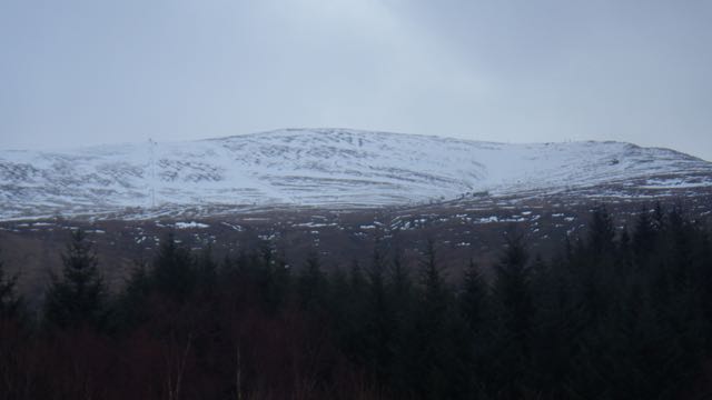 Aonach Mor. Still good cover on the upper mountain but lower ski runs melting.