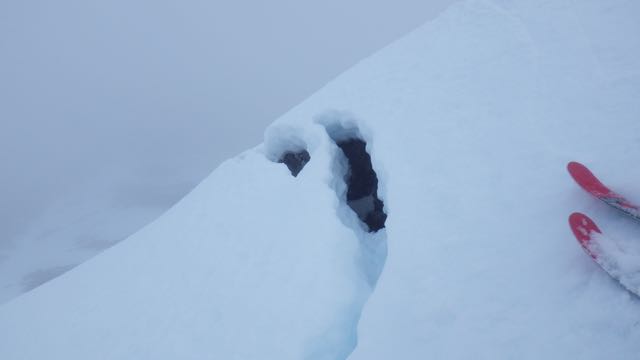 Glide cracks on North-East aspect at 950 metres.