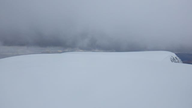 Full cover on Aonach Mor plateau.