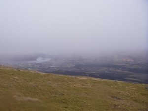 Poor visibility on Aonach Mor.