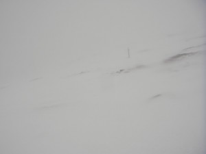 Not the best of visibility on Aonach Mor.