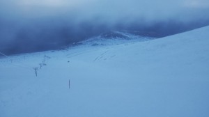 Some visibility today on Aonach Mor.