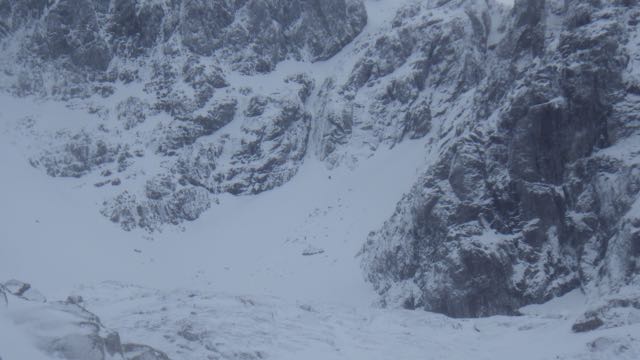 A climber heading to North Gully, Ben Nevis - looked hard going.