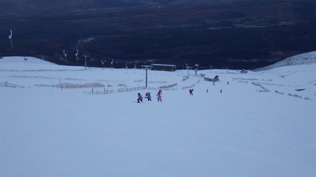 Local school children enjoying good skiing conditions.