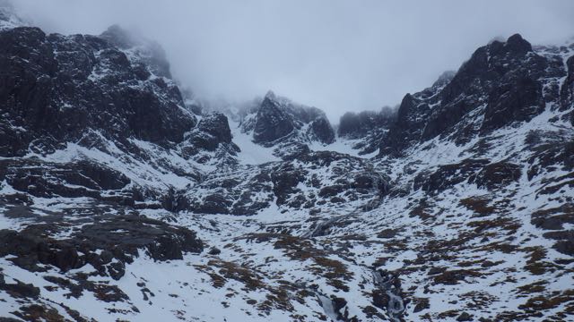 Coire na Ciste, Ben Nevis. Compare with yesterdays blog picture to see snow loss.