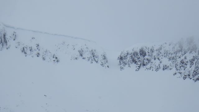 Large cornice above parts of Coire an Lohan, Aonach Mor.