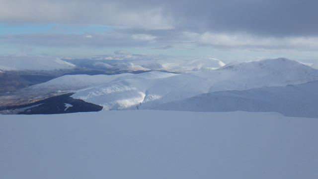 The Grey Corries and beyond from Aonach Mor.