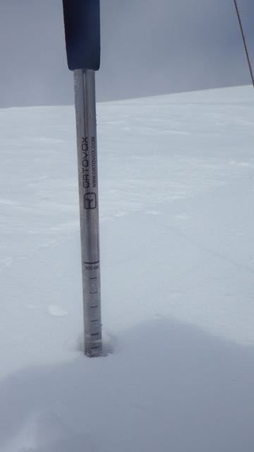 300cm of snow at today's pit site.