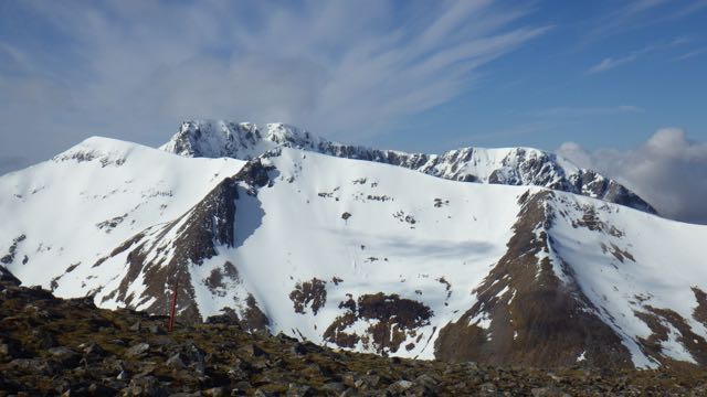Carn Mor Dearg with Ben Nevis behind.