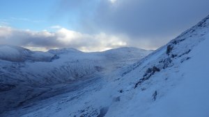 Very light dusting of fresh snow