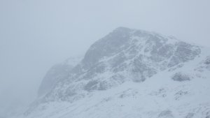 Light snow up the Ben