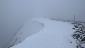 Limited visibility on Aonach Mor during the morning