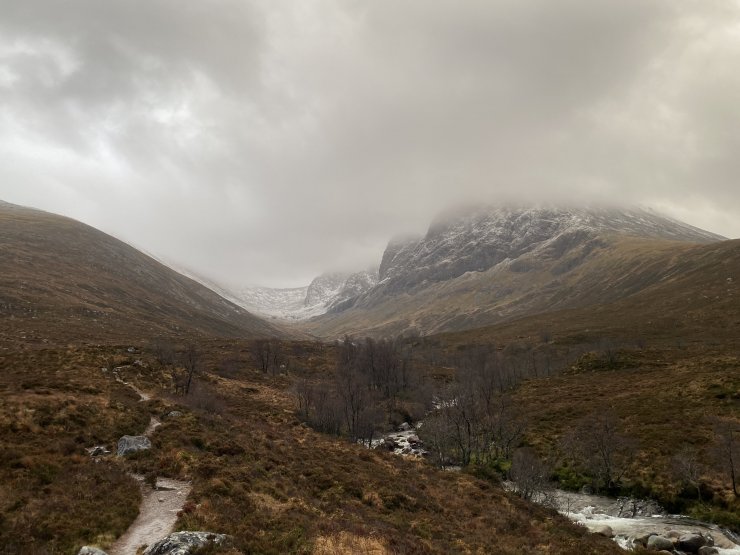 Looking up to Ben Nevis North face