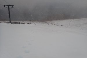Fresh snow on Aonach Mor.