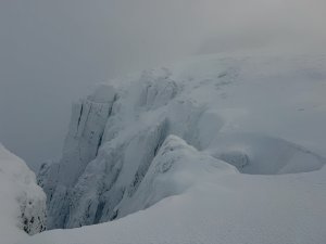 Ben Nevis, tops of gullies and mountain path