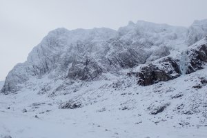 Snow and ice on Ben Nevis
